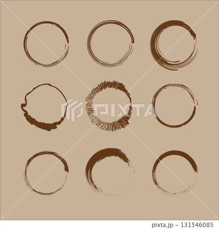 Grunge circle strokes. Hand drawn rings. Vector ink blots. Artistic round element. Grunge circle strokes. Hand drawn rings. Vector ink blots. Artistic round element. 131546085