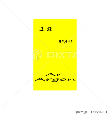 Chemical element illustration. Argon symbol Ar. Periodic table element Vector. Number 18 illustration. 131546091
