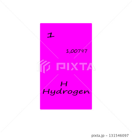 Hydrogen element icon. One number. One zero zero seven mass. Vector periodic table. Hydrogen element icon. One number. One zero zero seven mass. Vector periodic table. 131546097