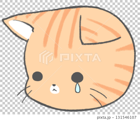 哭泣的棕色虎斑貓圖標 哭泣的棕色虎斑貓圖標 131546107