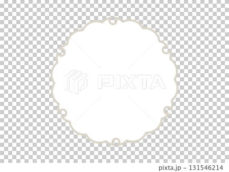 Simple Japanese pattern frame illustration, snowflakes, gray beige, lines and surfaces, white background, vector png transparent 131546214
