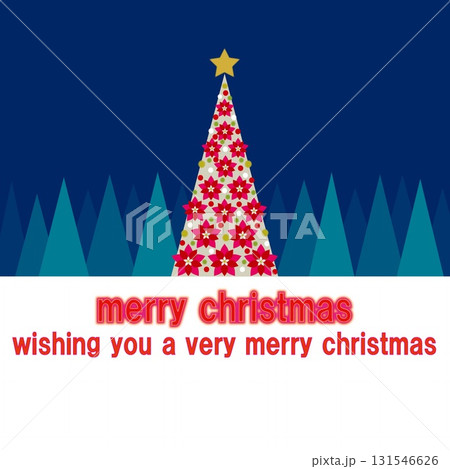 メリークリスマス　merry christmas　クリスマスツリー　クリスマス　ポインセチア 131546626