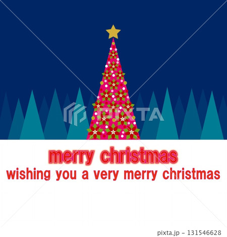 メリークリスマス　merry christmas　クリスマスツリー　クリスマス　ポインセチア 131546628