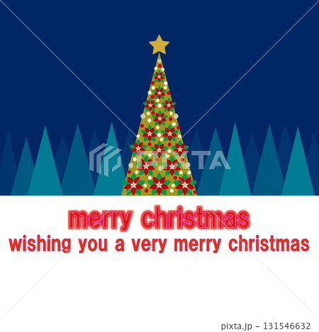 メリークリスマス　merry christmas　クリスマスツリー　クリスマス　ポインセチア 131546632