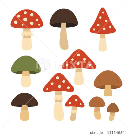 カラフルなキノコ 131546844