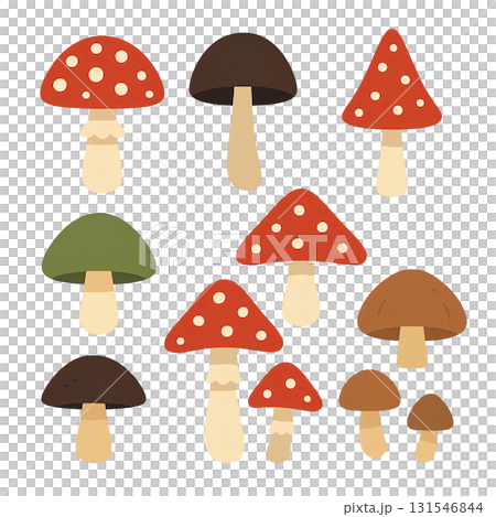 カラフルなキノコ 131546844