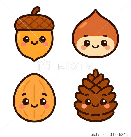 かわいい栗のキャラクターアイコン かわいい栗のキャラクターアイコン 131546845