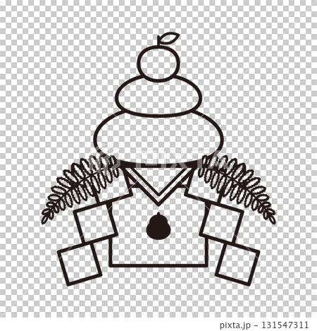 Kagami mochi illustration (line) 131547311