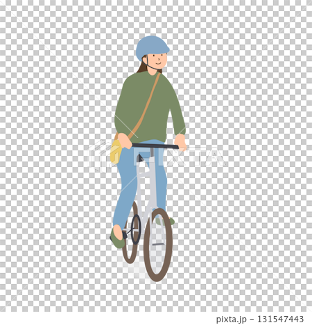 自転車に乗る女性のイラスト 131547443