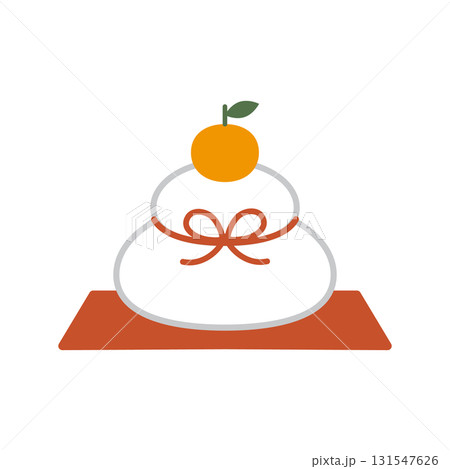 シンプルな鏡餅のイラスト（塗り） 131547626