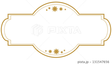 Elegant vintage gold text frame with scroll pattern, greeting or wedding card decoration  131547656