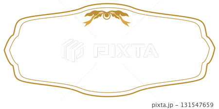 Elegant vintage gold text frame with scroll pattern, greeting or wedding card decoration Elegant vintage gold text frame with scroll pattern, greeting or wedding card decoration 131547659