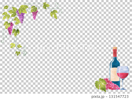 紅酒水彩畫框 131547723