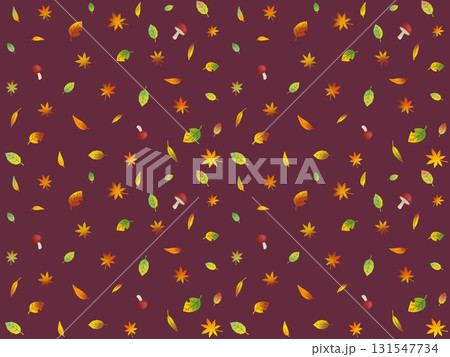 落ち葉のシームレスパターン　A-4' 131547734