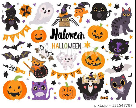 ハロウィンモチーフのかわいいハロウィンセット 131547797