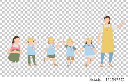 幼兒園兒童與老師插圖集 131547872