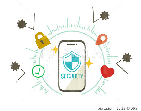 セキュリティ対策が施されたスマートフォン-ガッシュ セキュリティ対策が施されたスマートフォン-ガッシュ 131547965