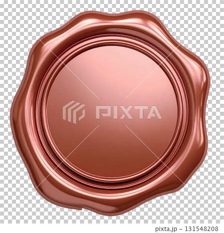 ブロンズ色のワックスシール風デザイン 光沢のあるメタリック質感 ブロンズ色のワックスシール風デザイン 光沢のあるメタリック質感 131548208