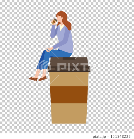 用紙杯喝飲料的女人 131548225