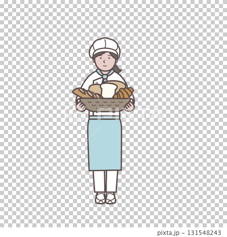 一位女麵包師傅的插圖 131548243