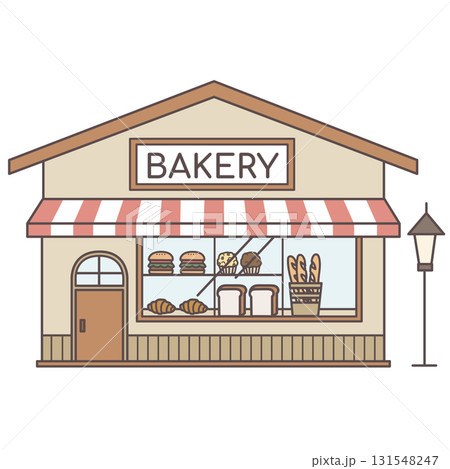 パン屋さんの外観イラスト 131548247
