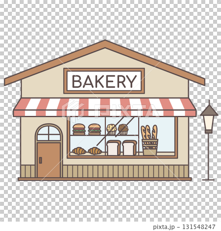 パン屋さんの外観イラスト 131548247