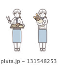 女性のパン屋さんのイラストセット 131548253