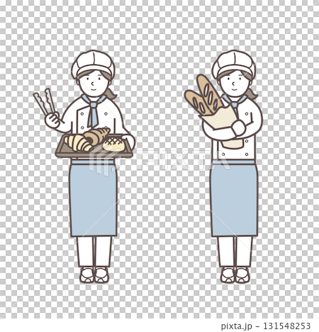 Female baker illustration set 131548253