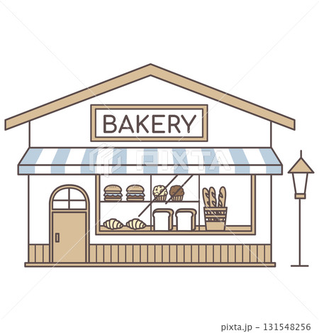 パン屋さんの外観イラスト 131548256