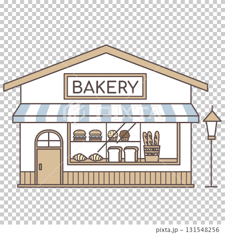 パン屋さんの外観イラスト 131548256