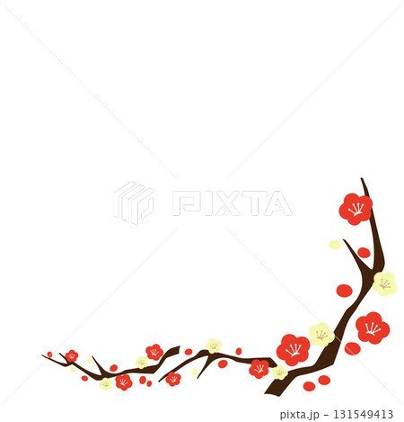 シンプルな梅の花のベクターイラスト04 シンプルな梅の花のベクターイラスト04 131549413