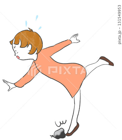 石につまずいた女性 石につまずいた女性 131549953