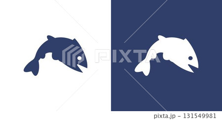 Fish icon logo silhouette isolated graphic Fish icon logo silhouette isolated graphic 131549981