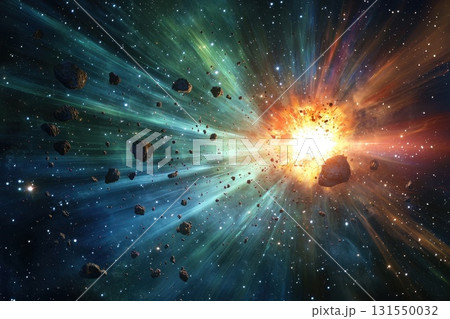 Surreal Explosion in Space with Vibrant Tones 131550032