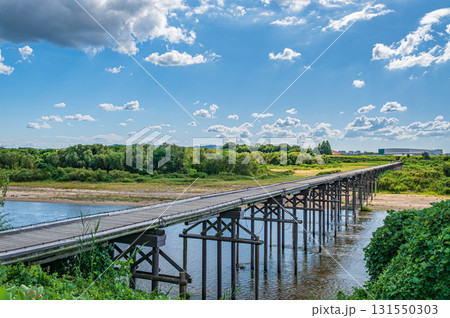 木津川風景　上津屋橋（流れ橋）　京都府八幡市 131550303