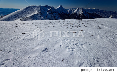 厳冬の硫黄岳山頂から見る八ヶ岳主峰群と南アルプス 厳冬の硫黄岳山頂から見る八ヶ岳主峰群と南アルプス 131550364