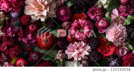 Floral Arrangement Showcases a Variety of Colors and Textures With Garden concept 131550556