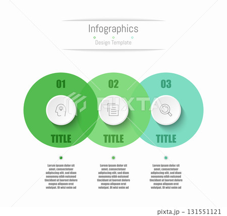 Infographic 3 options design elements for your business data. Vector Illustration. 131551121