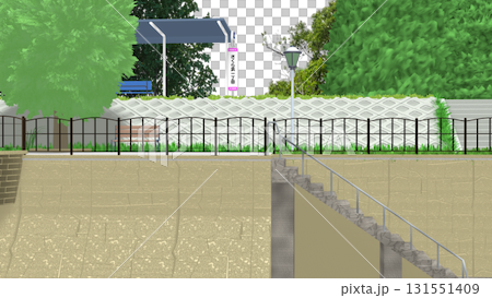 「藍色海景公園」PNG素材,可用作動畫背景。天空透明,請隨意使用。 「藍色海景公園」PNG素材,可用作動畫背景。天空透明,請隨意使用。 131551409