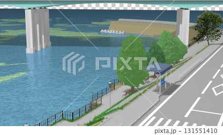 アニメーションの背景に使える PNG素材『青い海の見える公園』空は透明ですのでご自由にどうぞ アニメーションの背景に使える PNG素材『青い海の見える公園』空は透明ですのでご自由にどうぞ 131551410