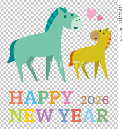 新年賀卡材料 2026 (令和8) 馬年 131551450