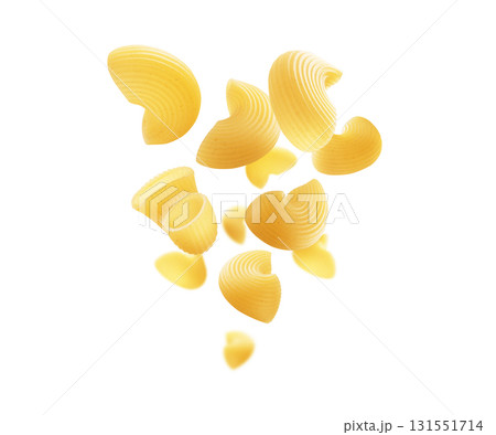 Italian pasta in the shape of a heart on a white background Italian pasta in the shape of a heart on a white background 131551714