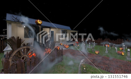 ハロウィンの飾りつけをした家 ハロウィンの飾りつけをした家 131551746