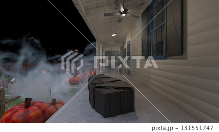 ハロウィンの飾りつけをした家 131551747