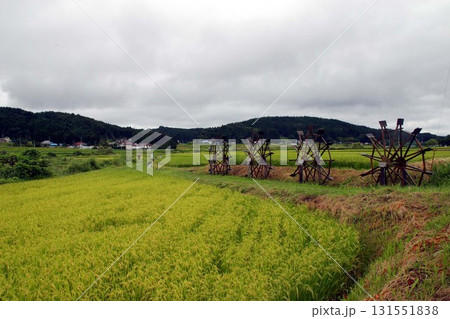 栗原市一迫町長崎地区の四連水車 栗原市一迫町長崎地区の四連水車 131551838