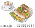 サンドイッチとコーヒー 131551934