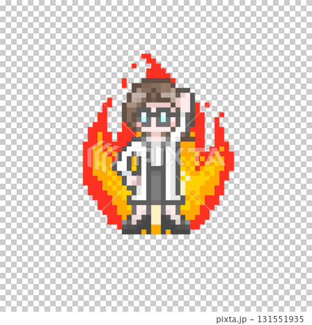 一位身穿白大褂的女士揮舞著圓點拳頭 一位身穿白大褂的女士揮舞著圓點拳頭 131551935