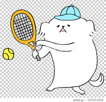 dog playing tennis 131551959