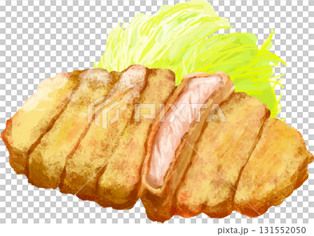 Hand-drawn style _ pork cutlet Hand-drawn style _ pork cutlet 131552050