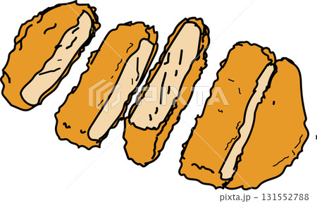 漫画タッチ_とんかつ_揚げ物 漫画タッチ_とんかつ_揚げ物 131552788